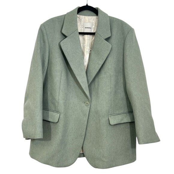 Sandro Meg Oversized Wool Blazer Size 40 Pre-Loved - Picture 1 of 7